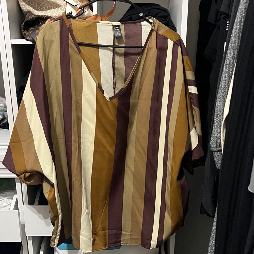 Striped V-Neck Blouse